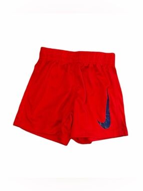 Nike Red Shorts with Navy Swoosh Accent